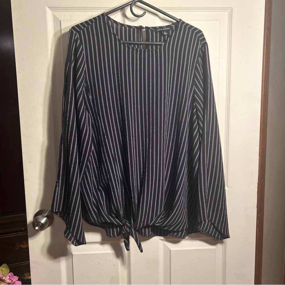 Zac & Rachel Black and White Striped Blouse